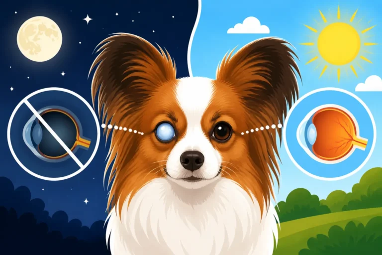 Why a Papillon Can Go Blind at Night and Still See in Daylight