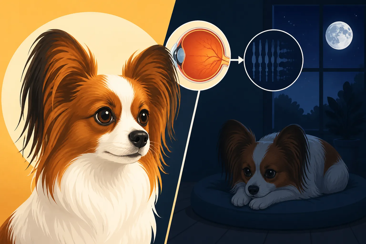 Why a Papillon Loses Night Vision First