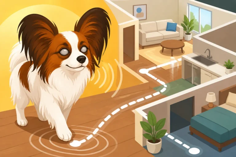 How a Blind Papillon Learns a House