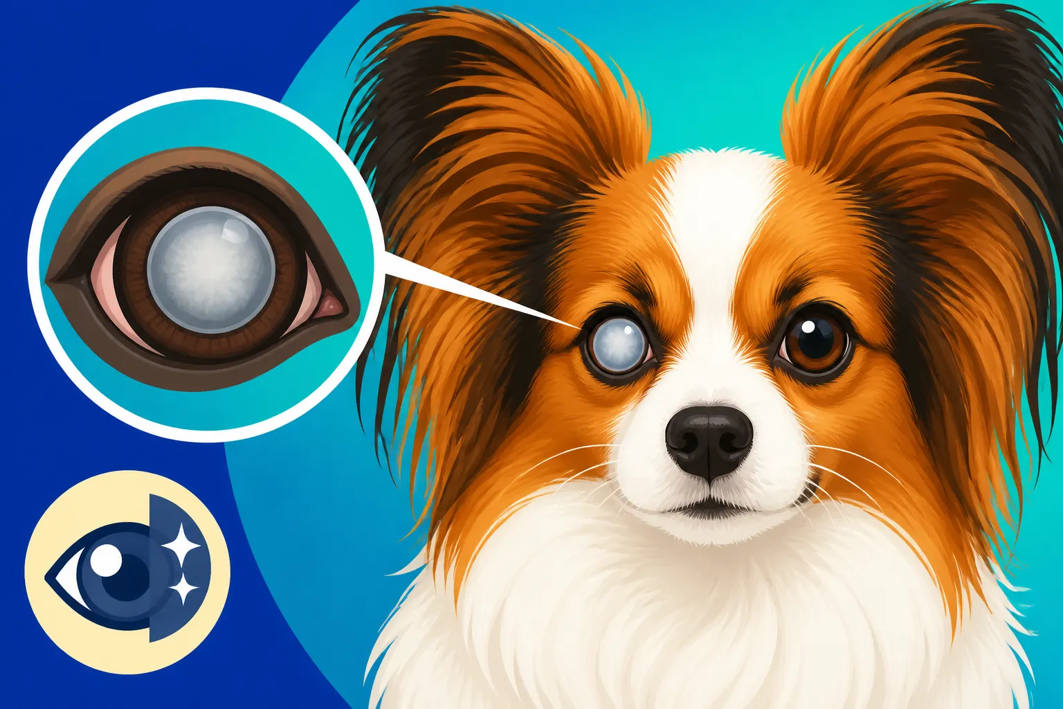 Cataracts in a Papillon