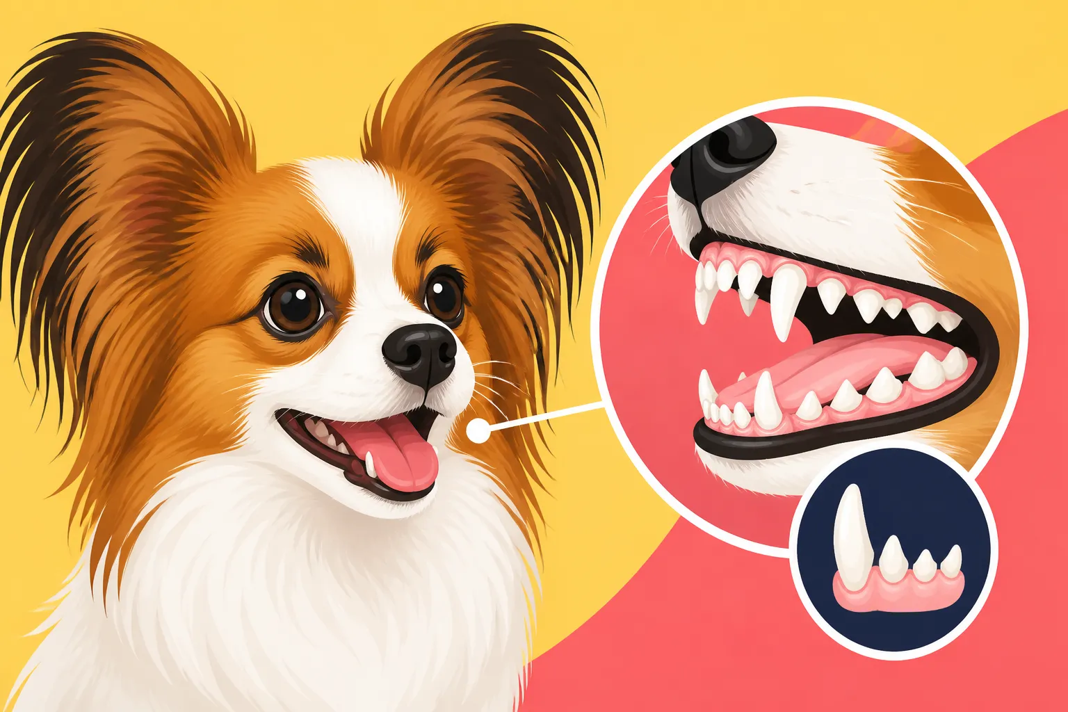 The Teeth in a Papillon's Small Jaw