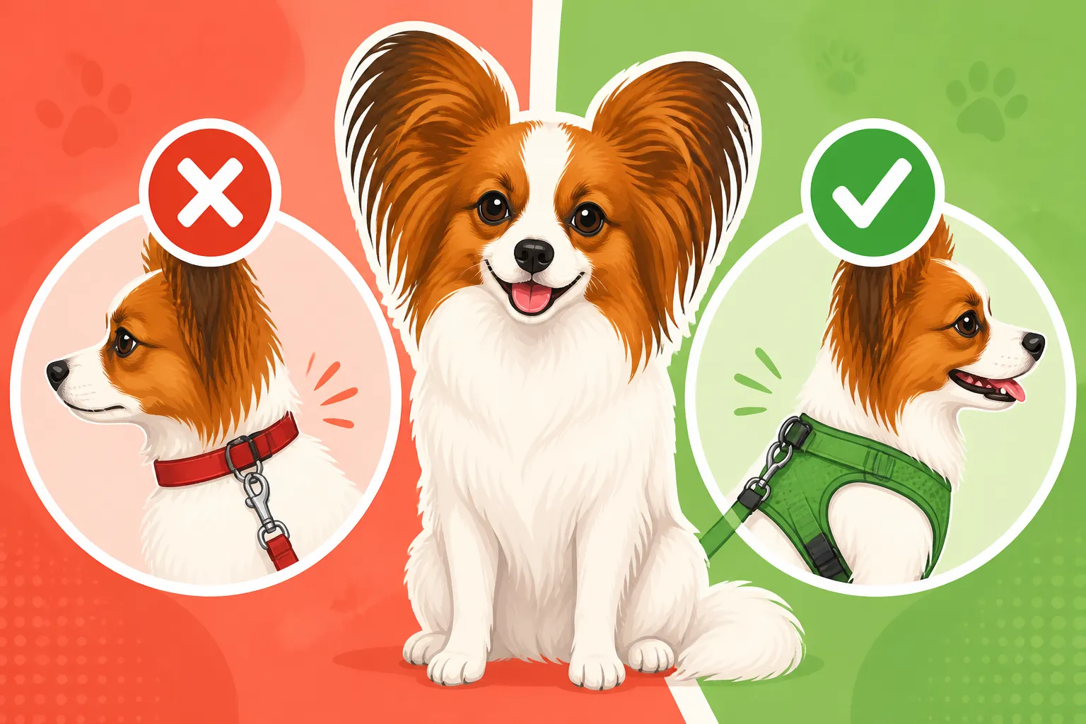 Whether a Papillon Should Wear a Harness Instead of a Collar