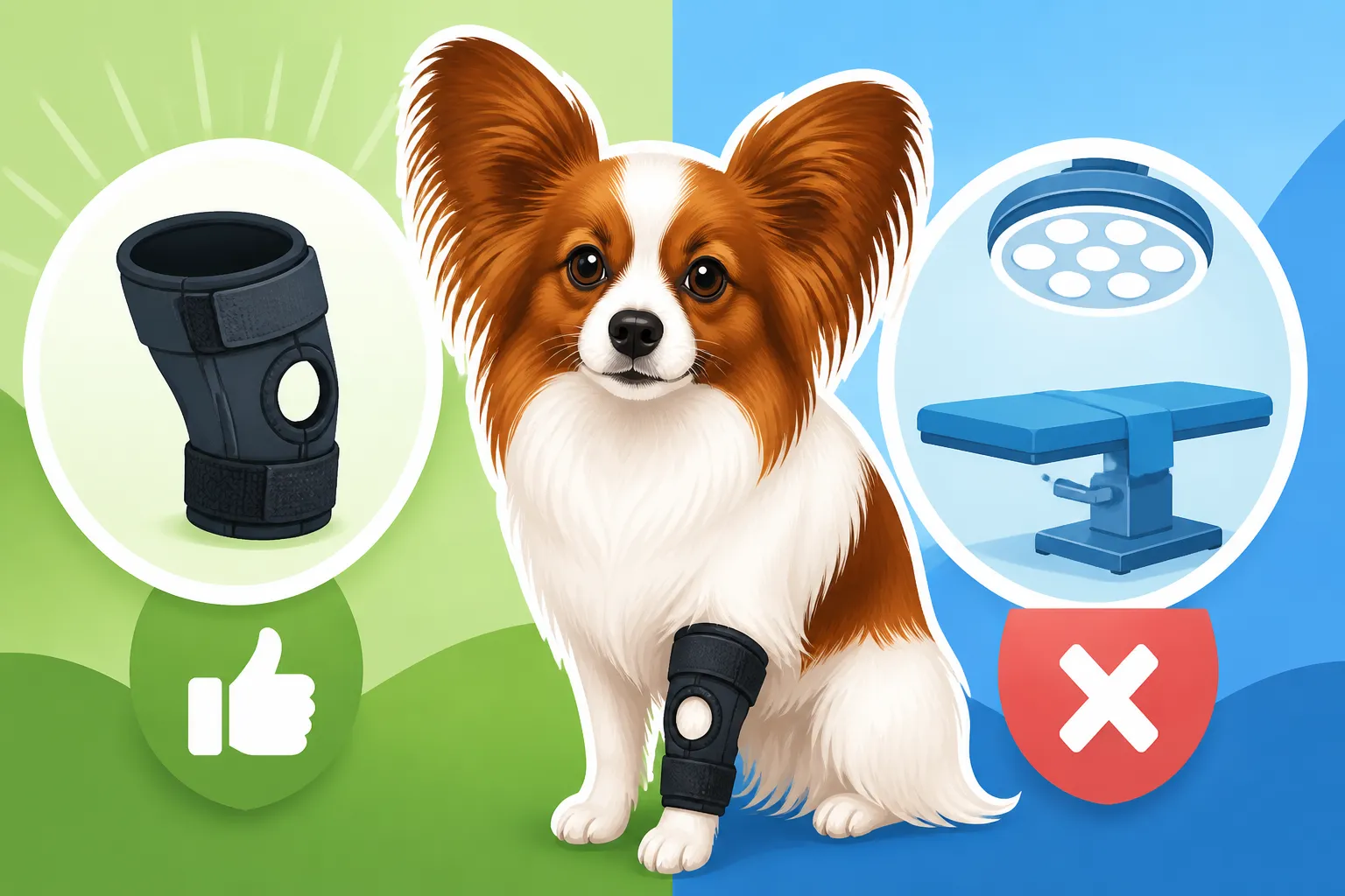 Whether a Knee Brace Is Cheaper Than Surgery for a Papillon