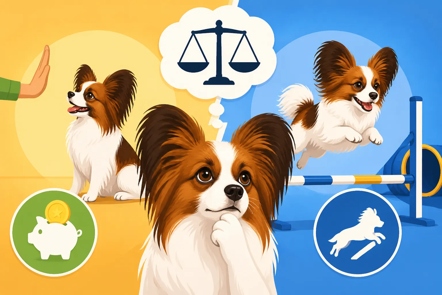 Whether Obedience Costs Less Than Agility for a Papillon
