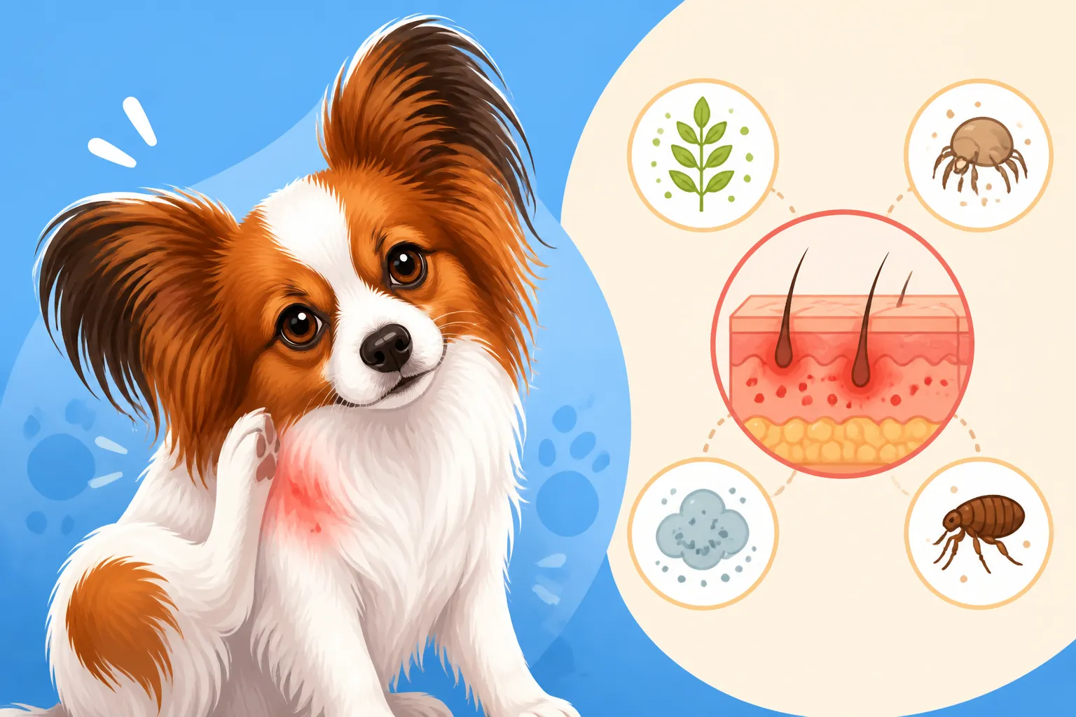 Whether a Papillon Gets Skin Allergies