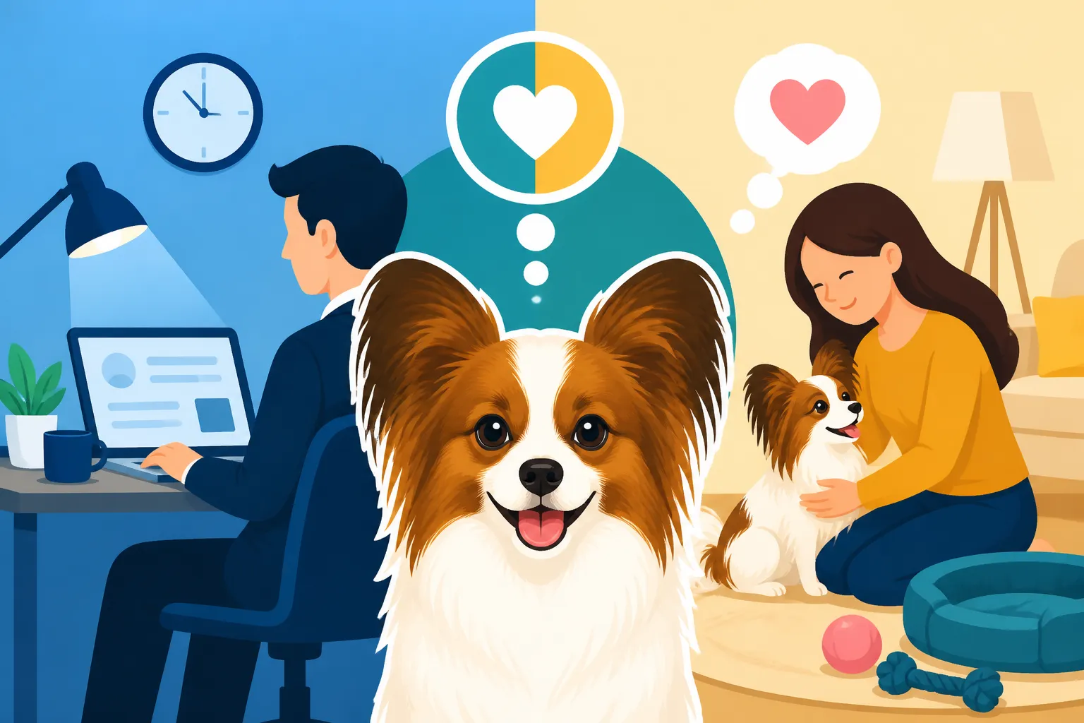 Whether a Papillon Suits a Full Time Worker