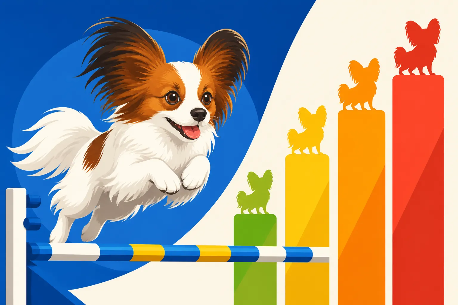 Which Jump Height a Papillon Competes At