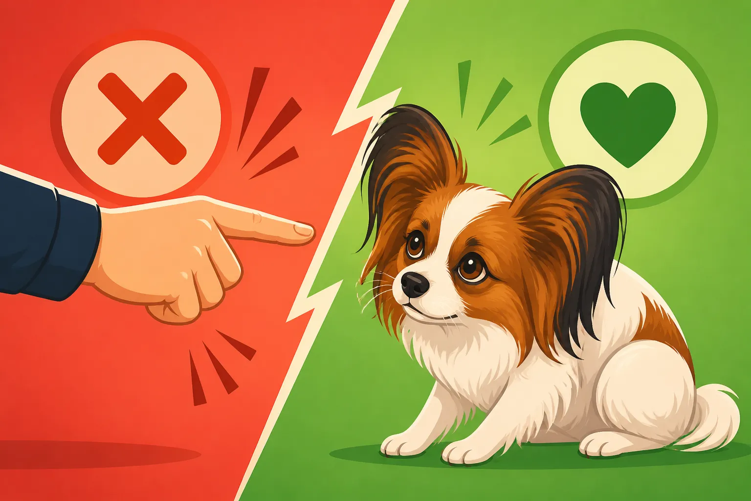 How a Papillon Responds to Correction