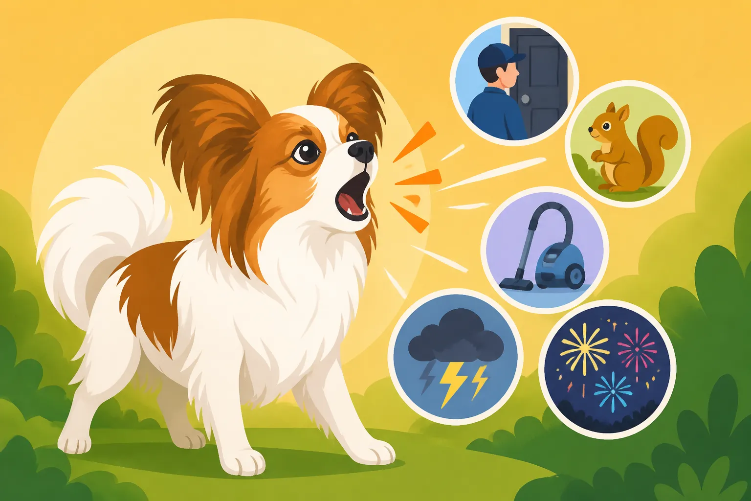 What a Papillon Barks At