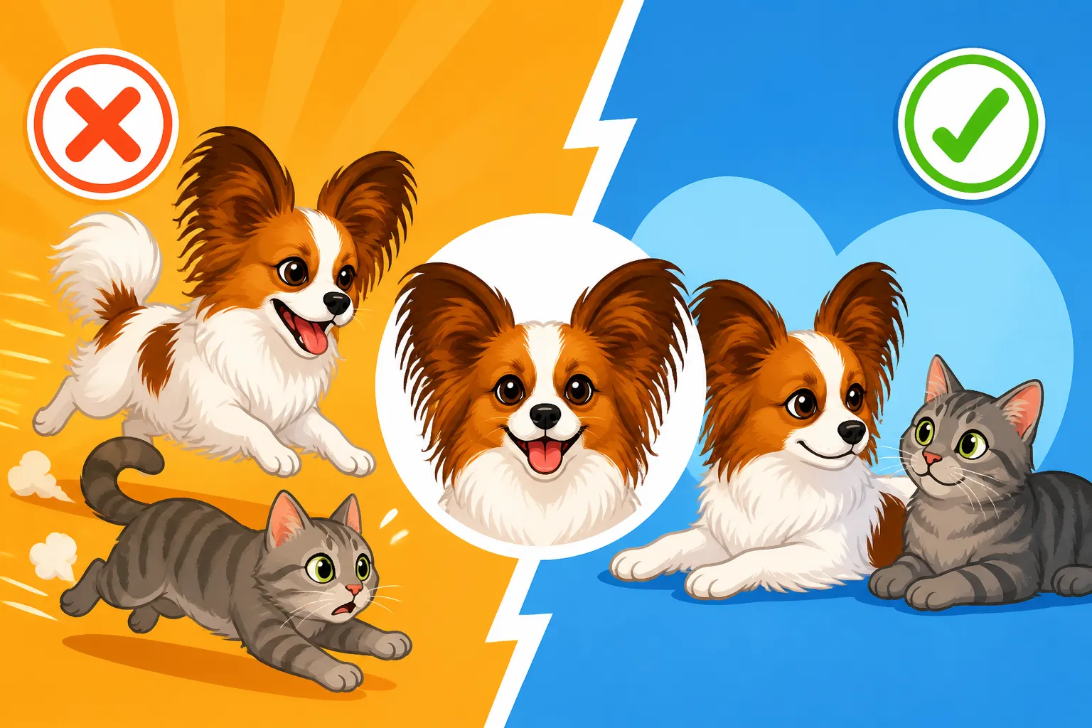 Whether a Papillon Chases Cats