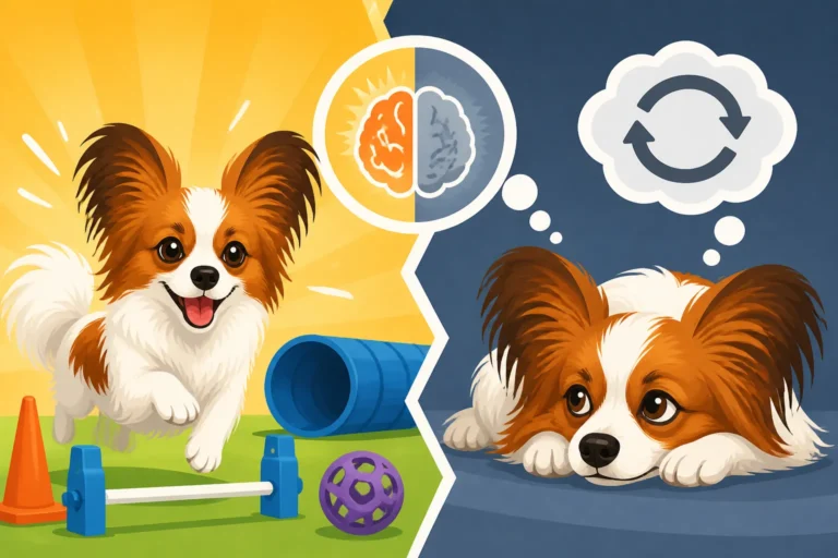 How Fast a Papillon Gets Bored of Repetition