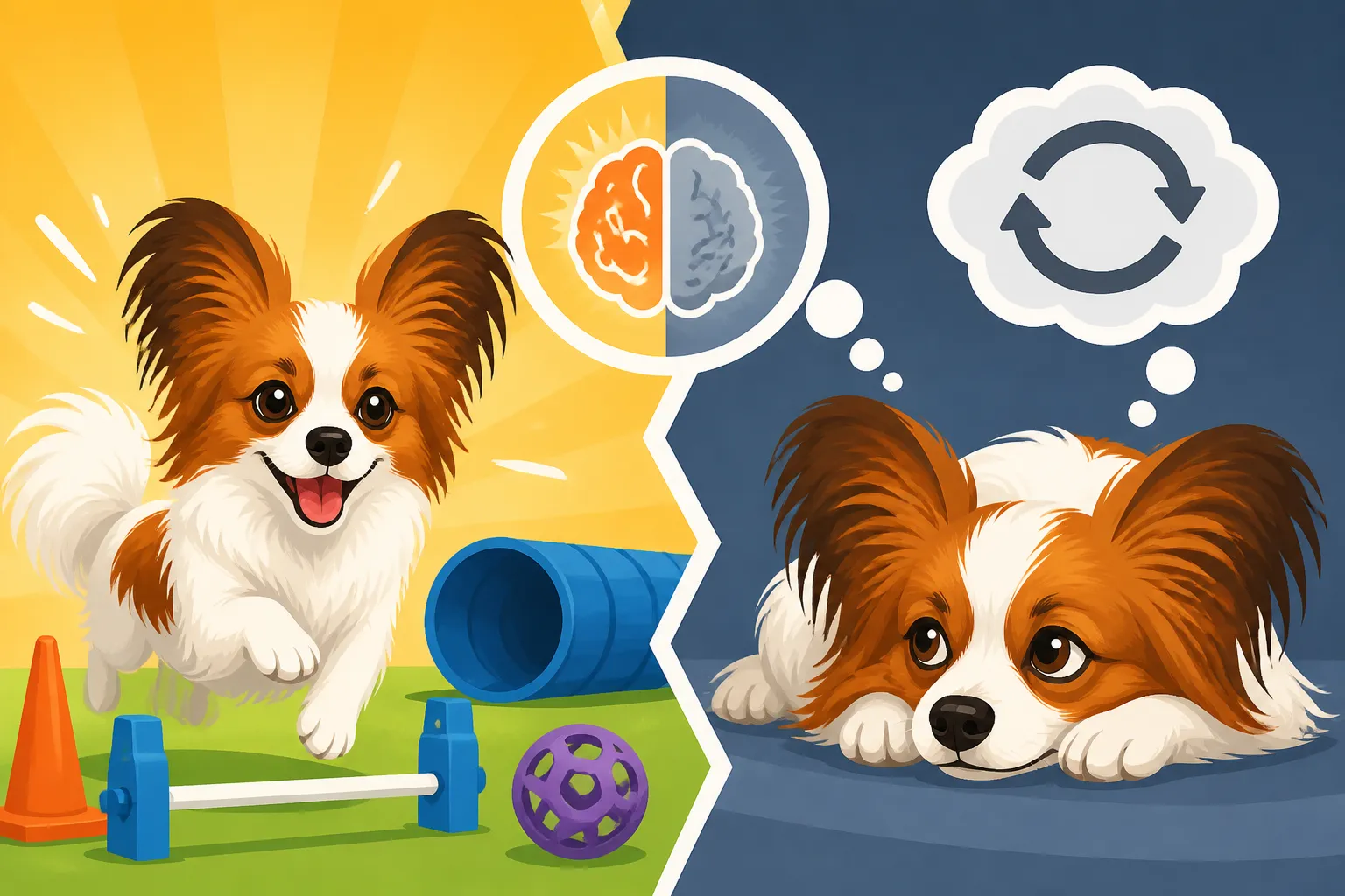 How Fast a Papillon Gets Bored of Repetition