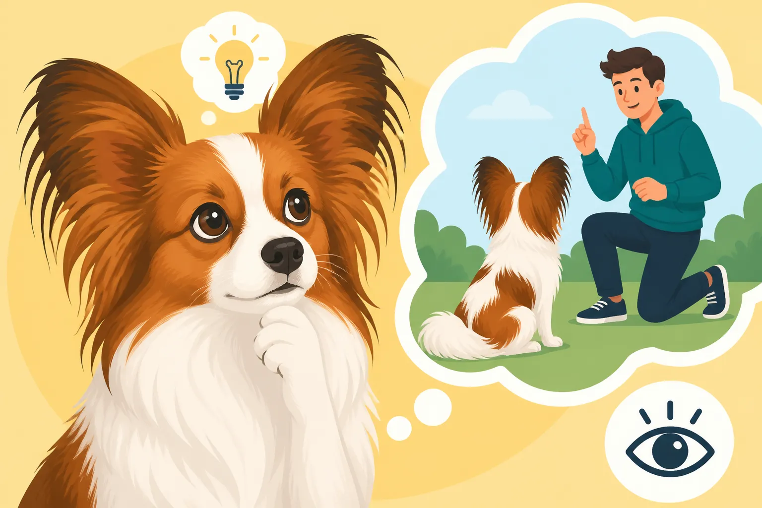 Whether a Papillon Learns by Watching