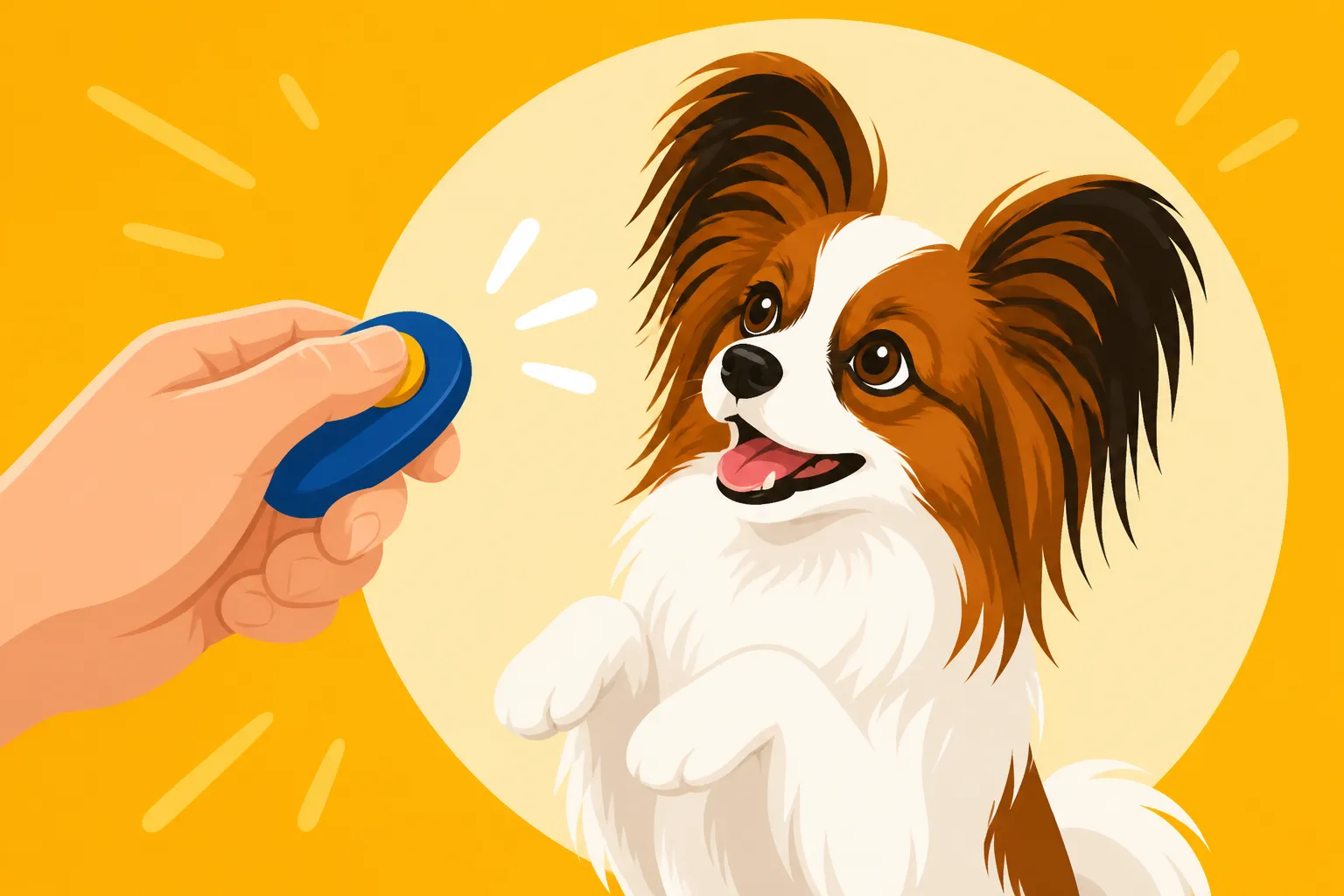 How a Clicker Lands With a Papillon
