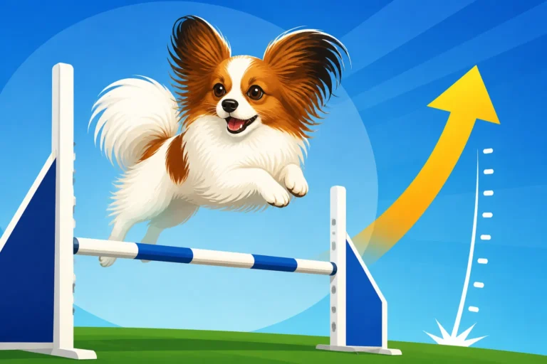How High a Papillon Jumps in Competition