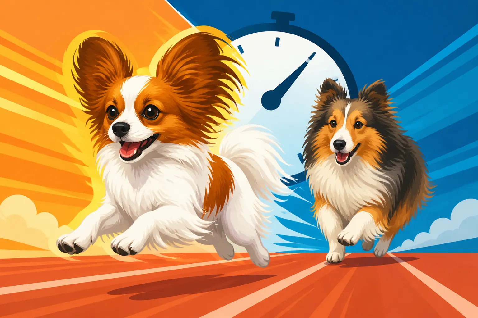 Whether a Papillon Beats a Sheltie on Time