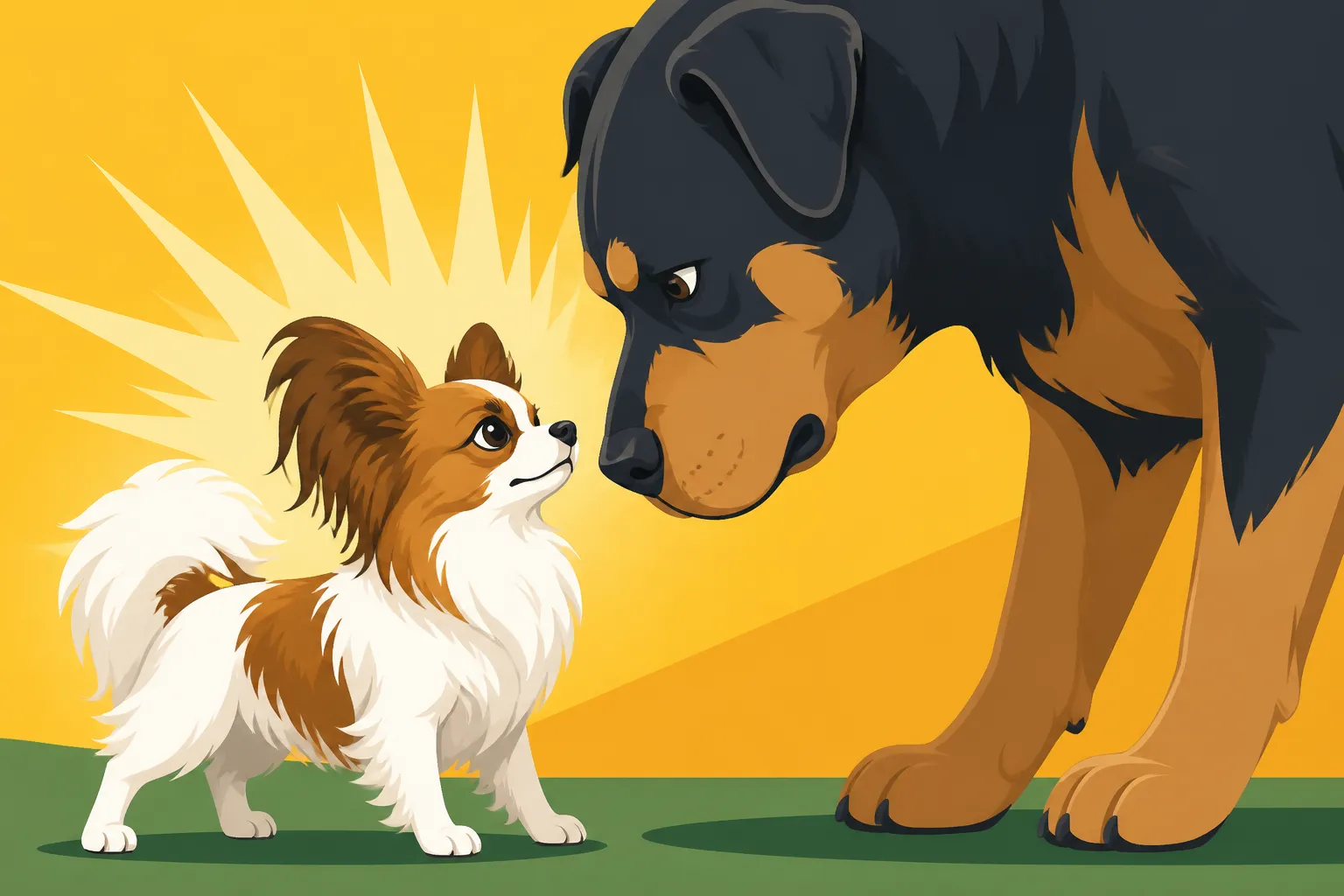 Why a Papillon Squares Up to a Big Dog