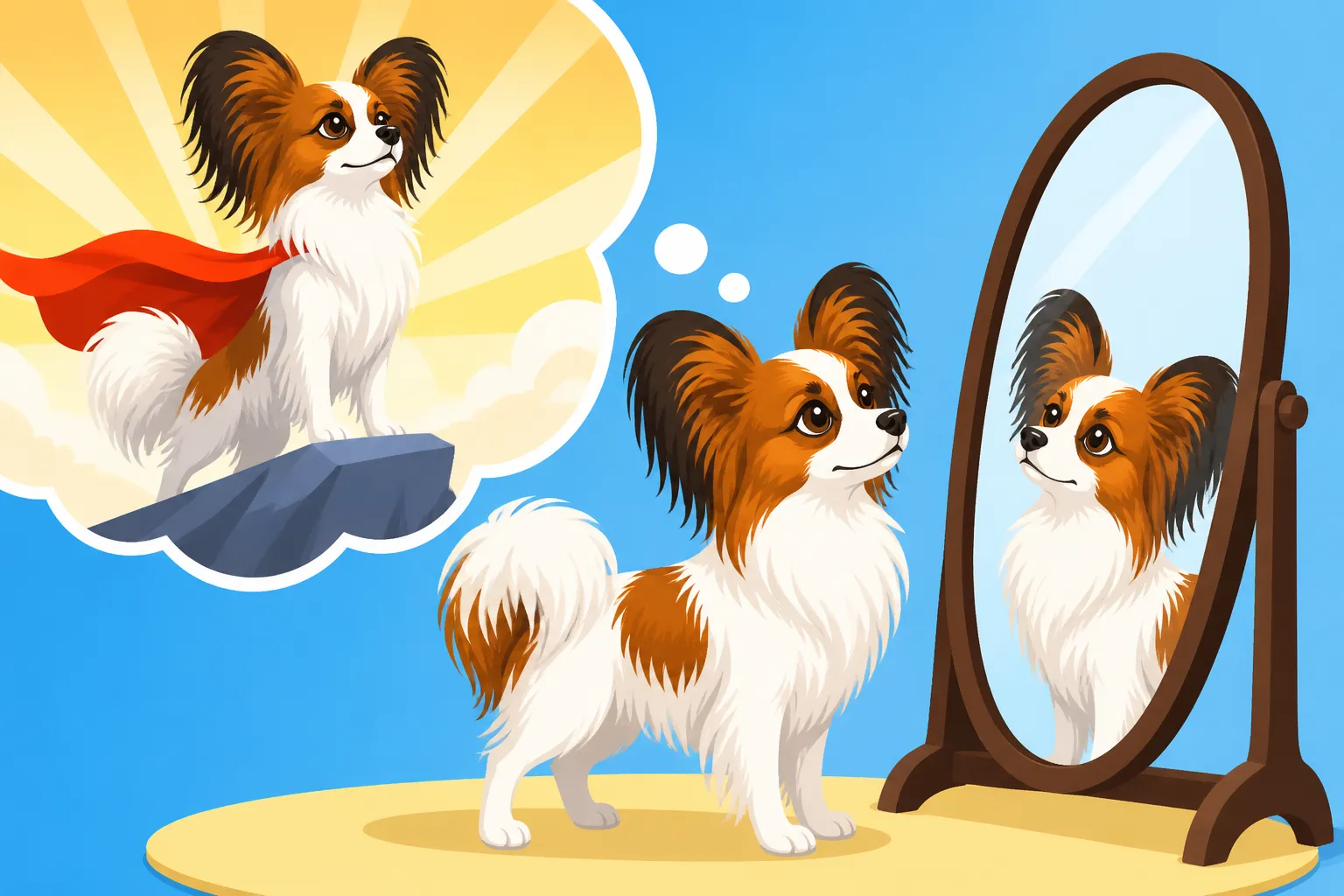 Whether a Papillon Knows It Is Small