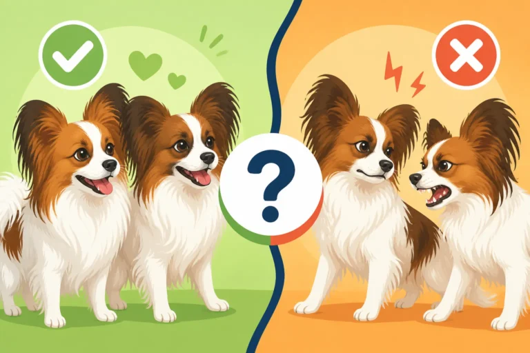 Whether a Papillon Gets On With Another Papillon