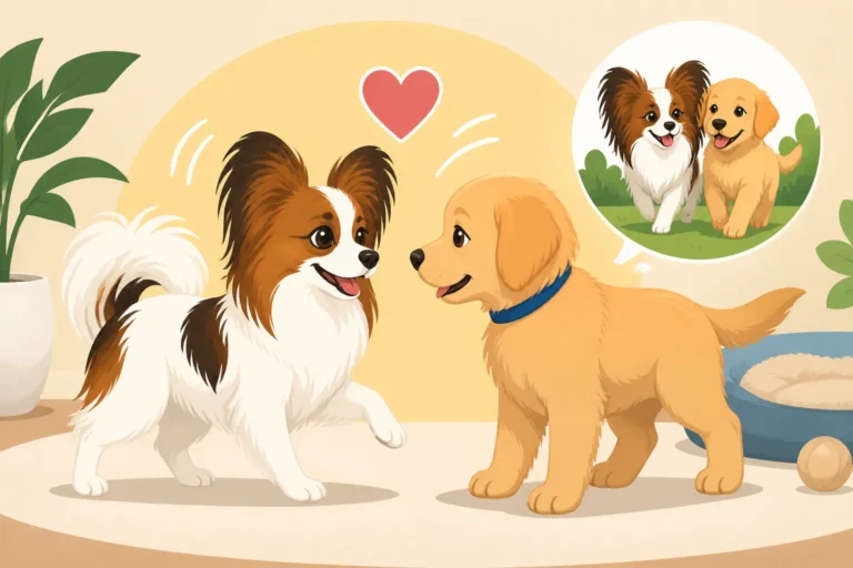 How a Papillon Accepts a New Dog
