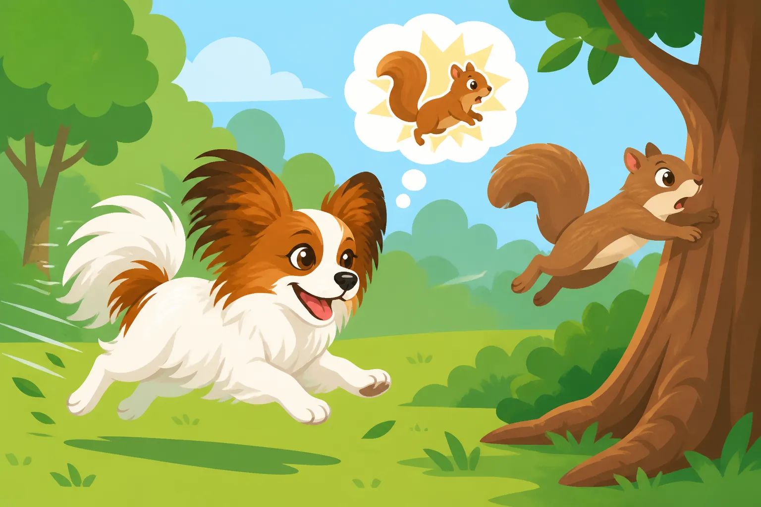 Whether a Papillon Chases Squirrels
