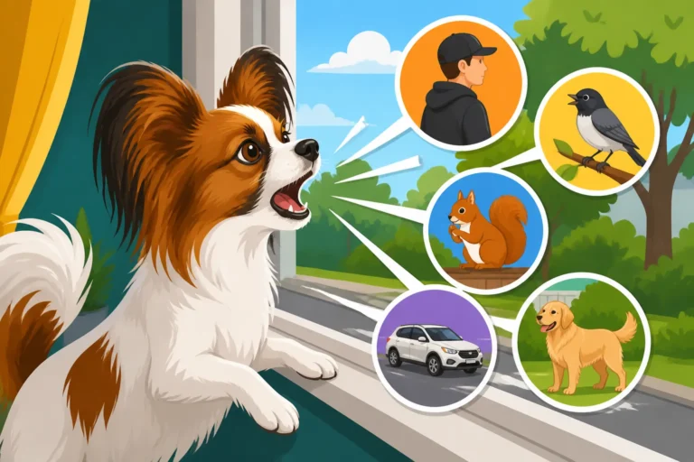 What a Papillon Barks At Outside
