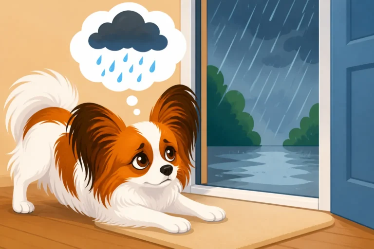 Why a Papillon Refuses to Go Out in Rain