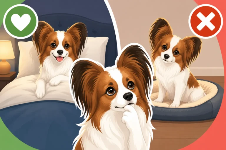 Whether a Papillon Sleeps in the Bed