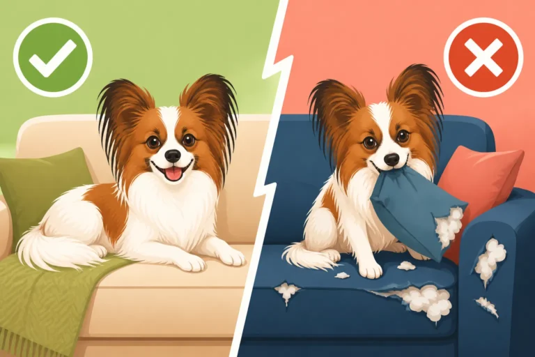 Whether a Papillon Is Safe on a Sofa