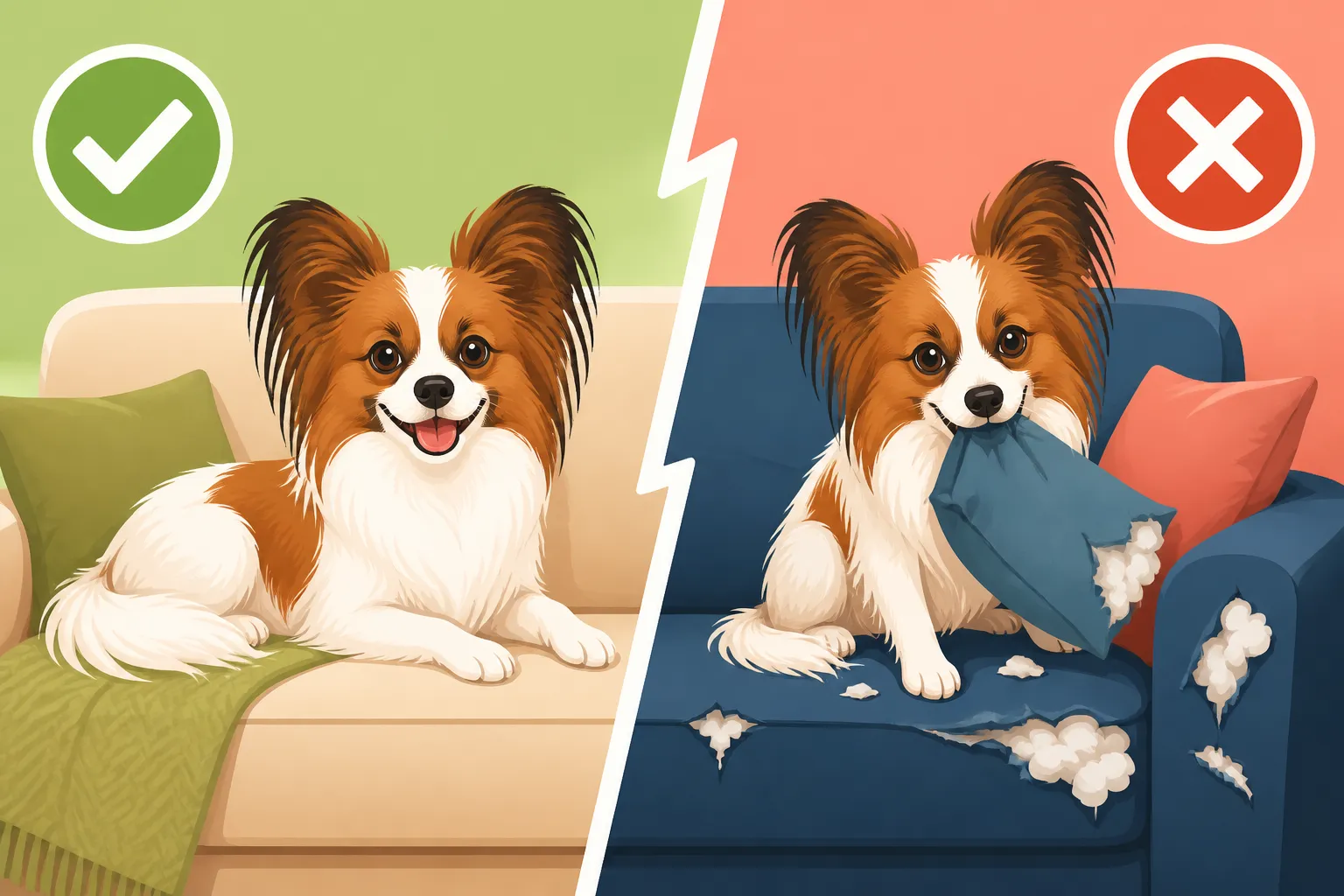 Whether a Papillon Is Safe on a Sofa