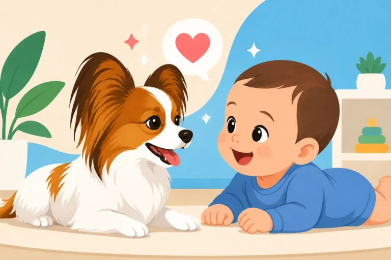 How a Papillon Behaves With a Baby