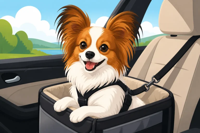How a Papillon Rides in a Car