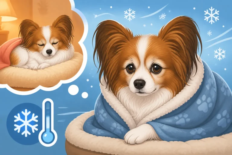 Whether an Old Papillon Feels the Cold