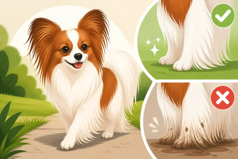 Keeping a Papillon's Feathering Off the Ground