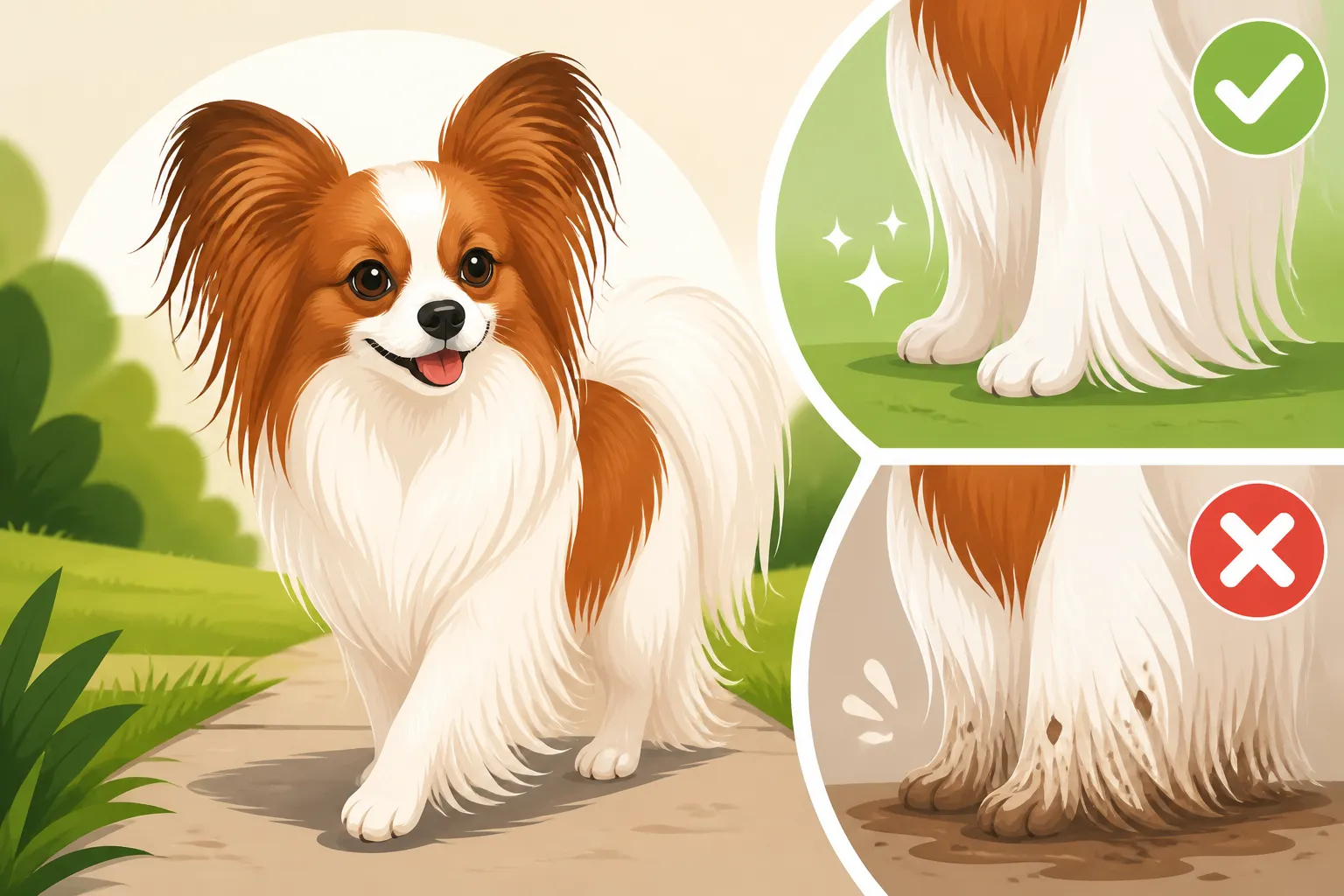 Keeping a Papillon's Feathering Off the Ground