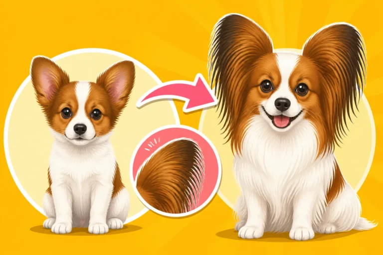 When a Papillon's Ear Fringe Grows In