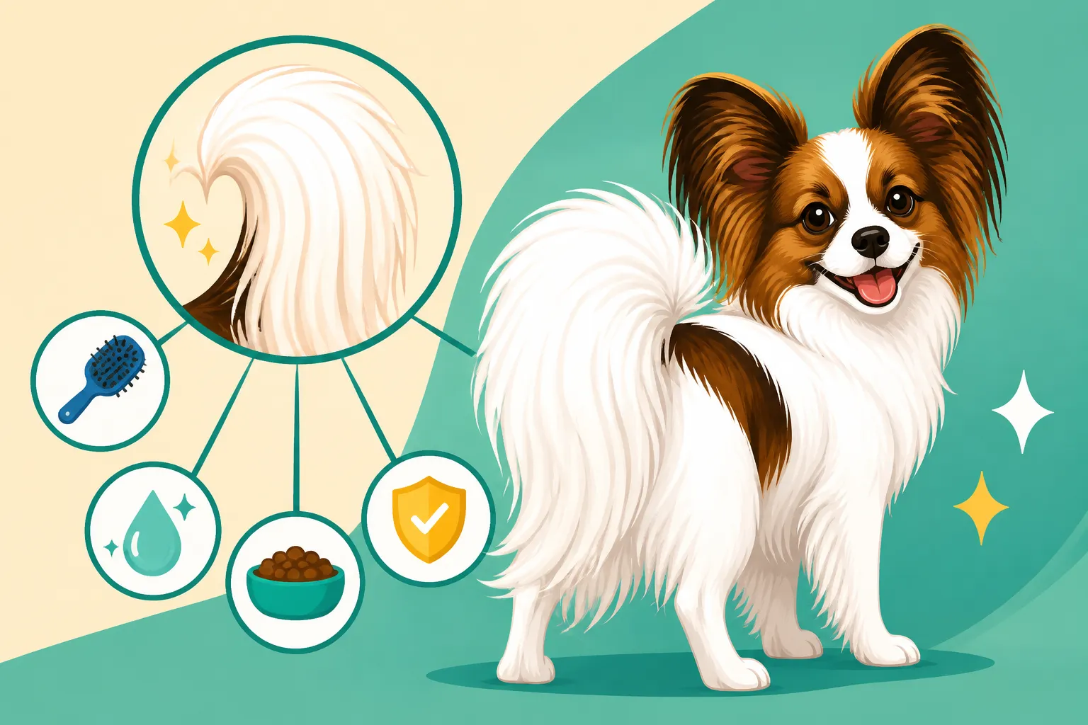 What a Papillon's Tail Plume Needs