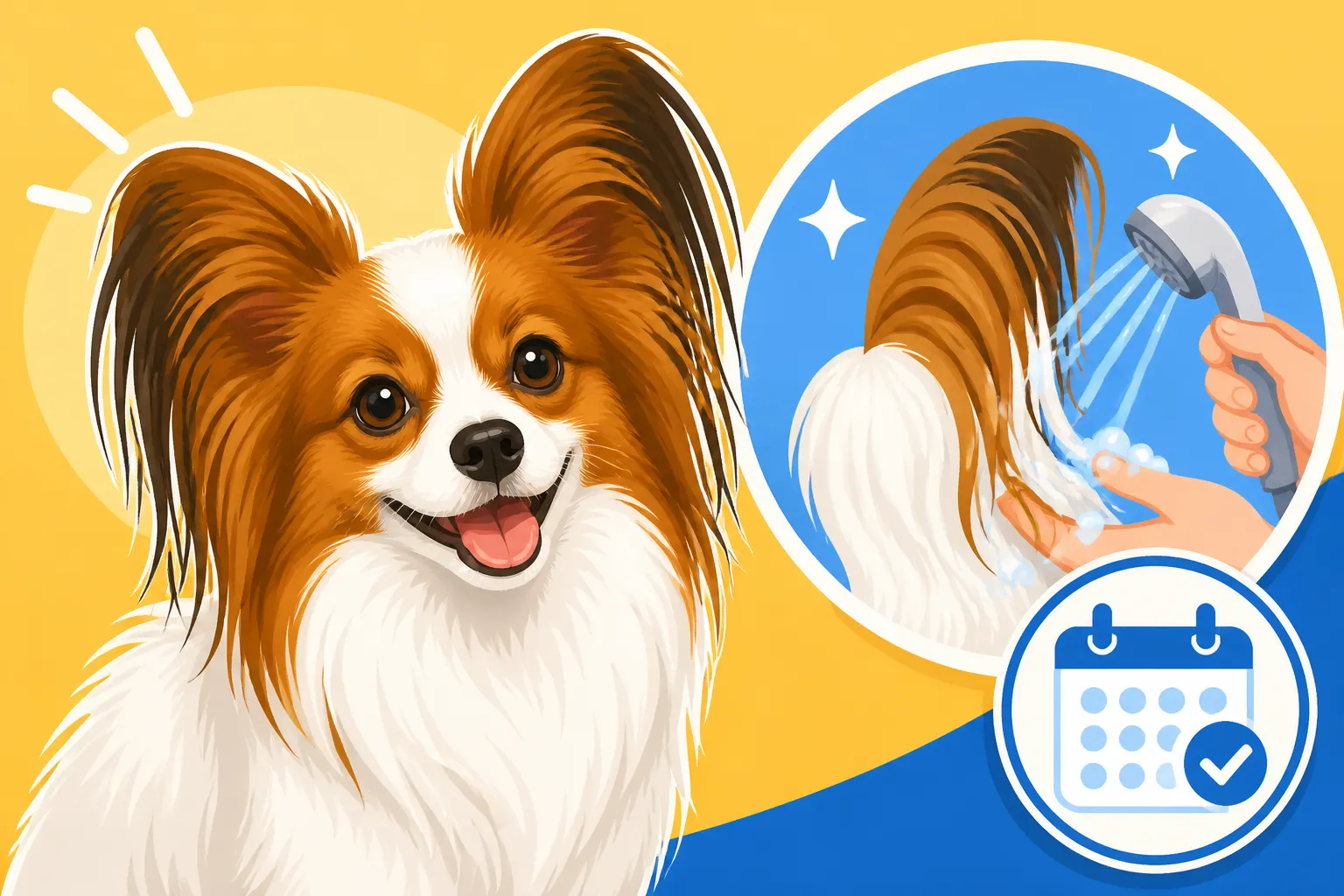 How Often a Papillon's Fringes Need Washing