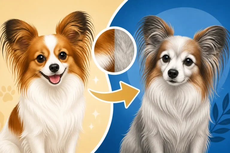 What an Aging Papillon's Coat Looks Like
