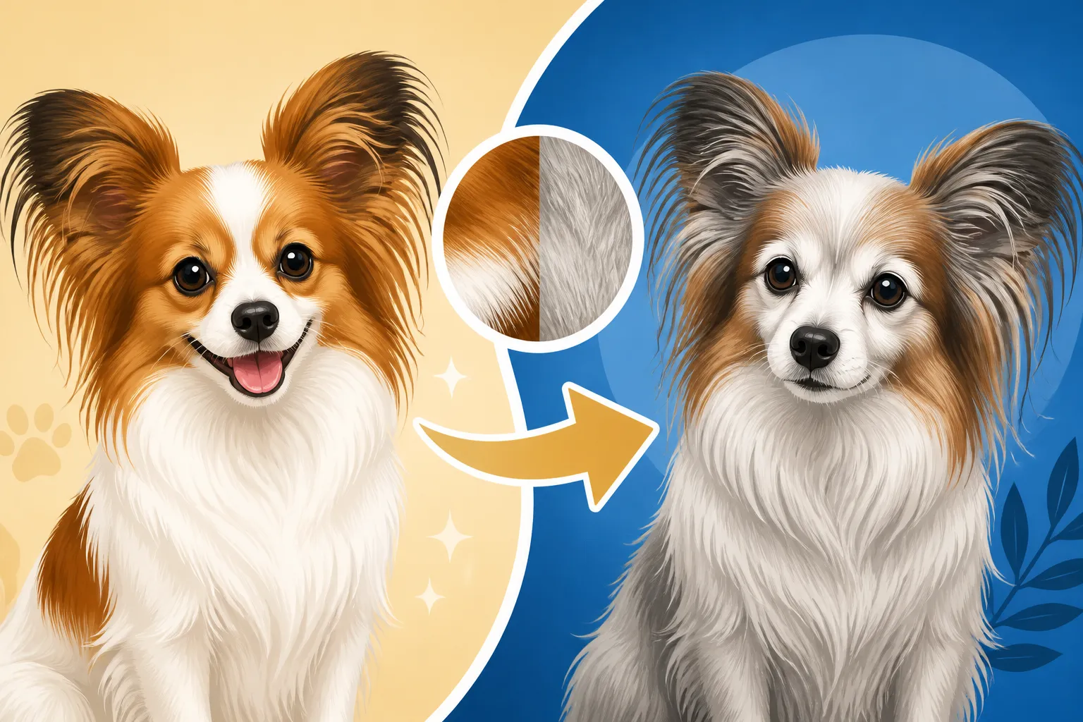 What an Aging Papillon's Coat Looks Like