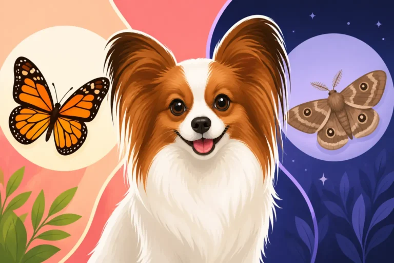 Papillon Means Butterfly and Phalene Means Moth