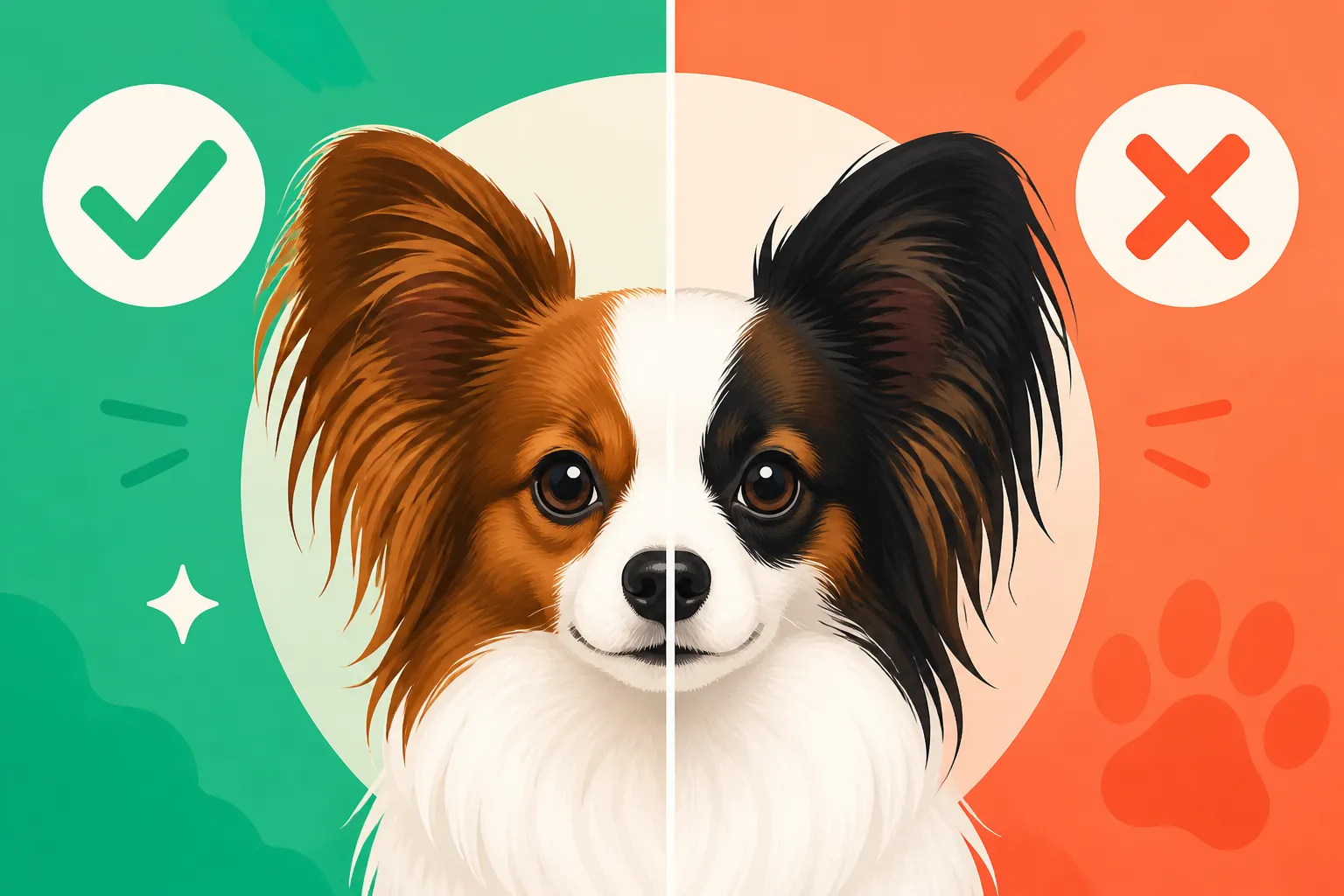 Whether a Papillon's Face Markings Should Be Symmetrical