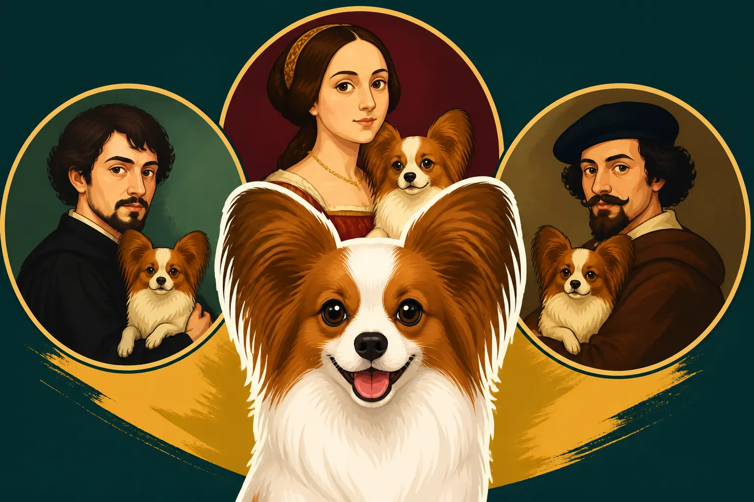 Which Italian Painters Put a Papillon Ancestor in a Portrait