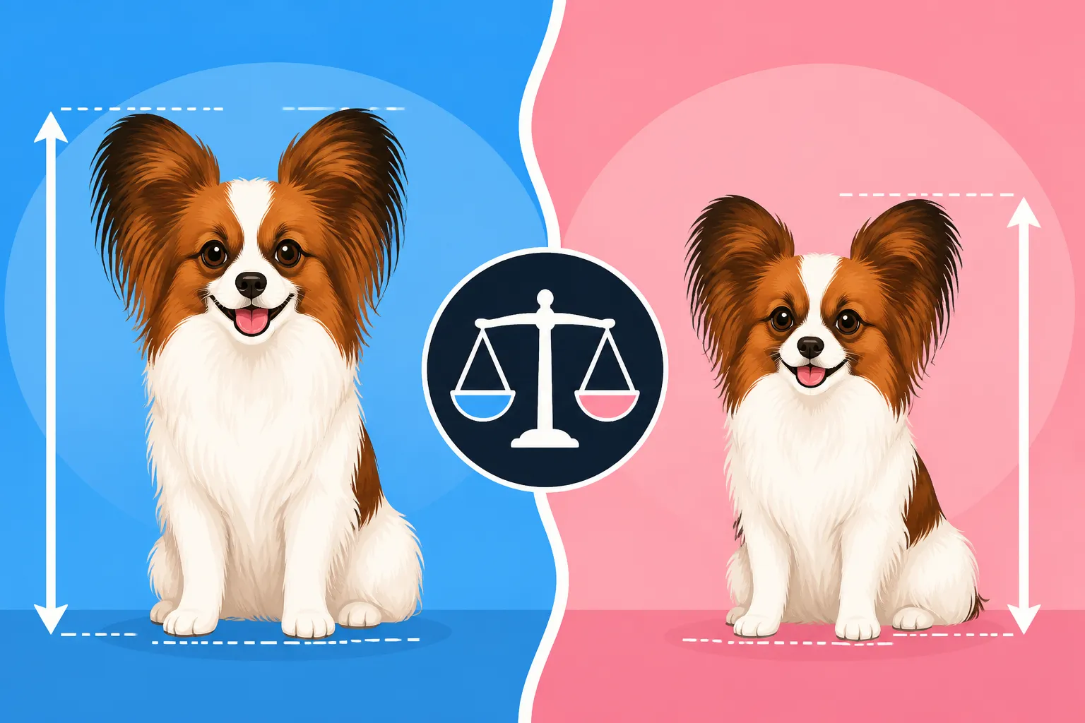 Whether Male and Female Papillons Differ in Size