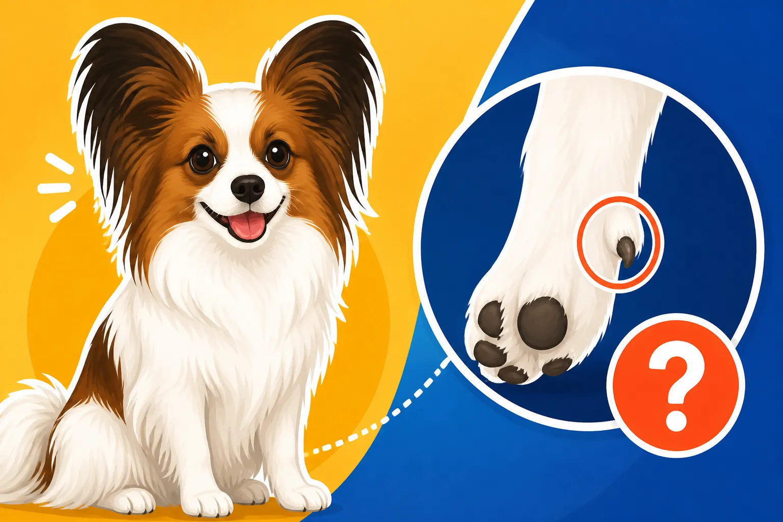 Whether a Papillon Has Dewclaws on Its Hind Legs