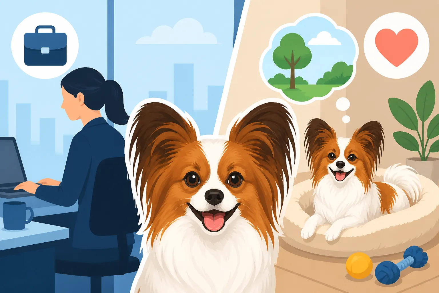 Whether a Papillon Suits Someone Who Works Full Time