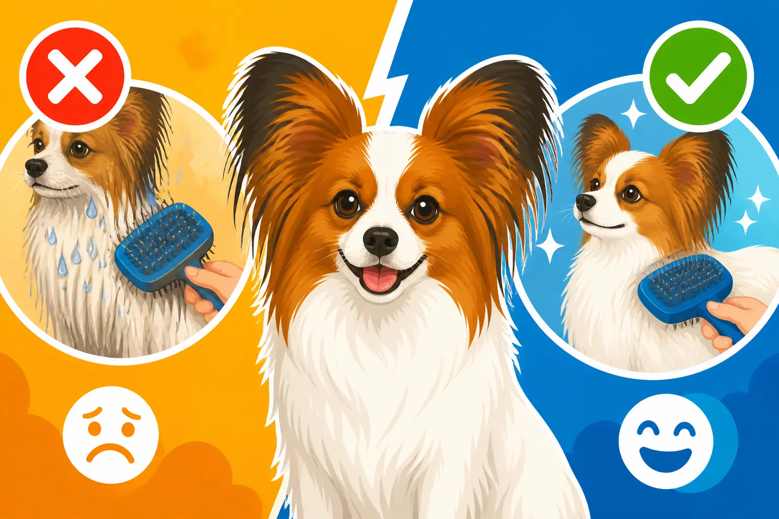 Whether a Papillon Should Be Brushed Damp