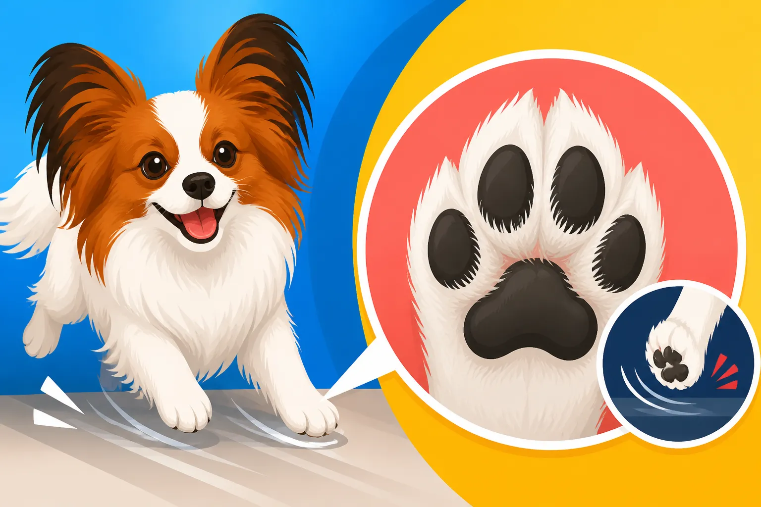 Whether Hair Between a Papillon's Pads Causes Slipping