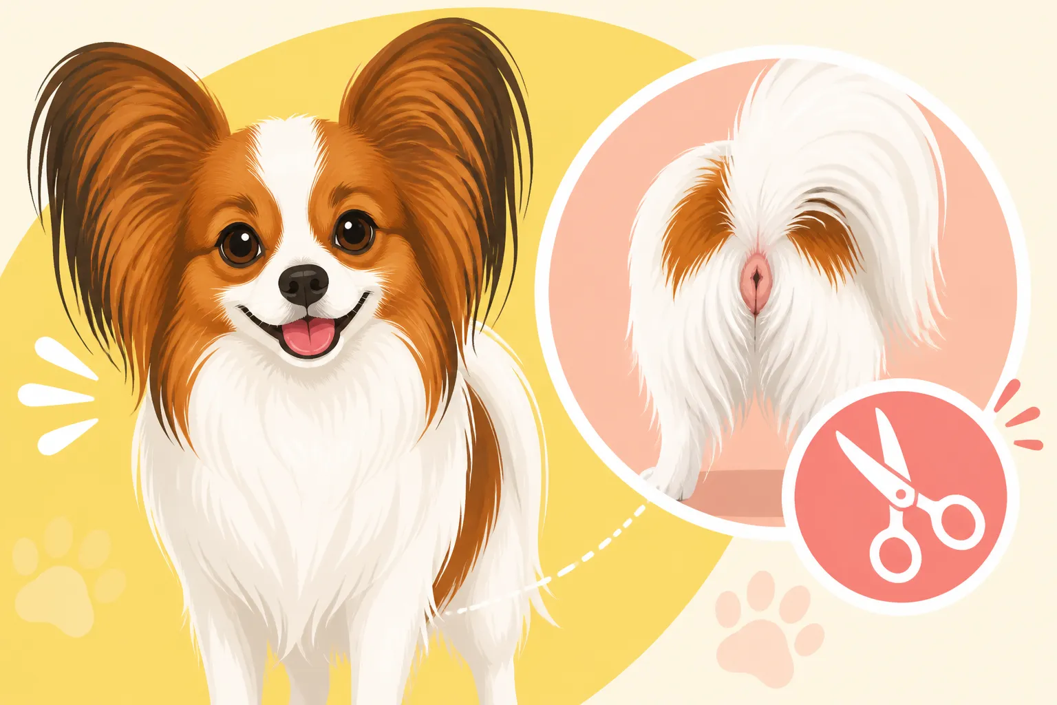 Whether a Papillon's Sanitary Area Needs Trimming