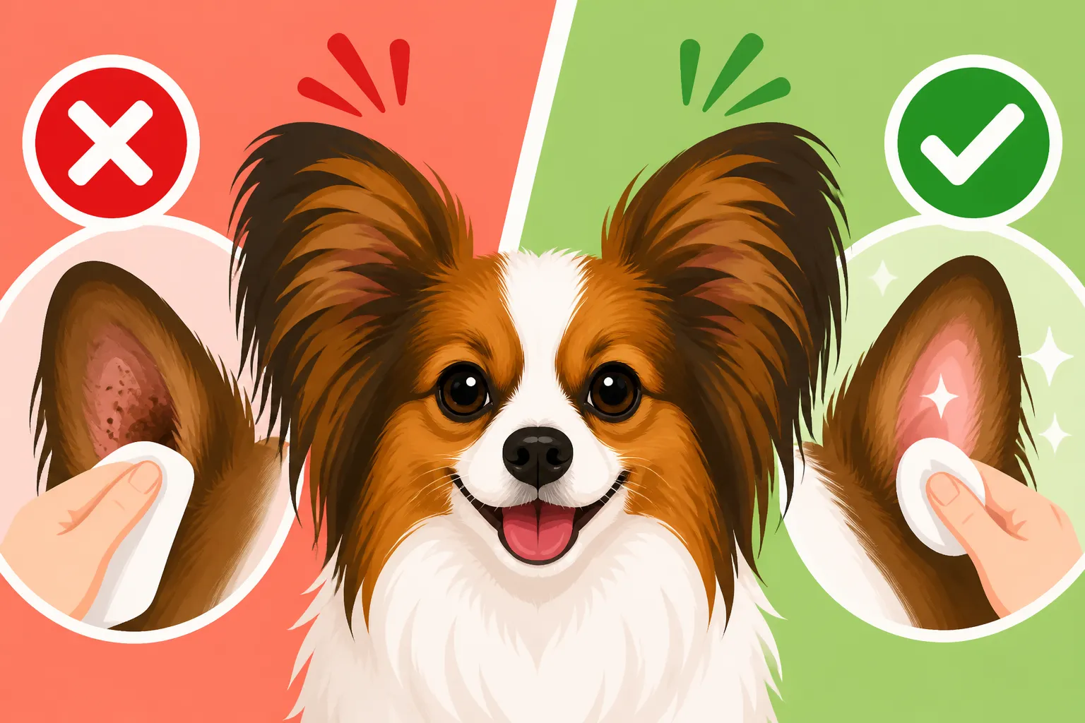 Whether a Papillon's Ears Should Be Wiped